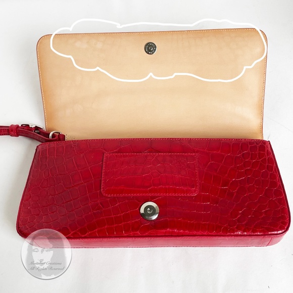 Coach Alligator Clutch Bag #8389 Italy Limited Edition Red Genuine Alligator HTF - Picture 13 of 13